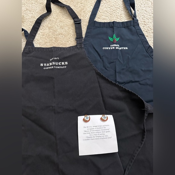 Starbucks Other - Starbucks Aprons and Mugs Award Pins